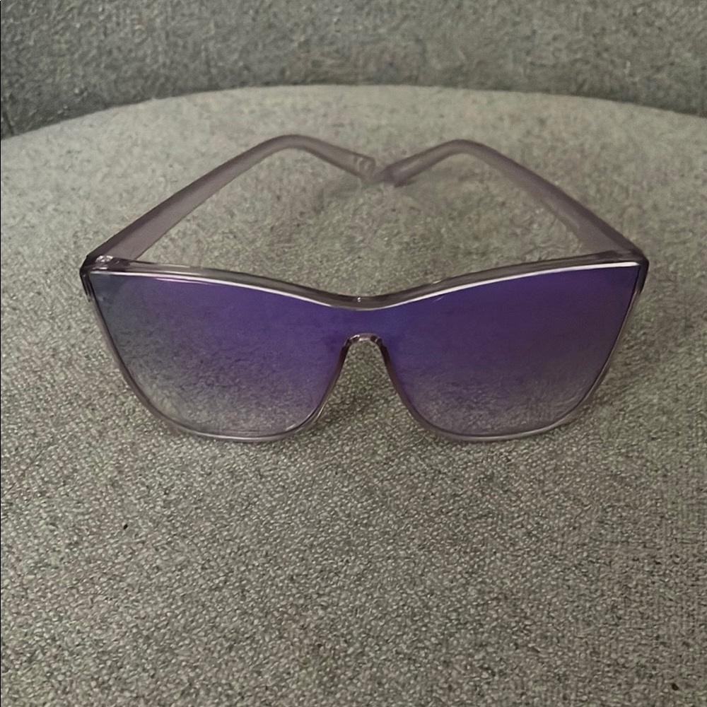 Futuristic Purple Geometric Sunglasses